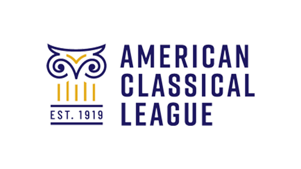 Logo of the American Classical League featuring a stylized Ionic column and the text “American Classical League”.