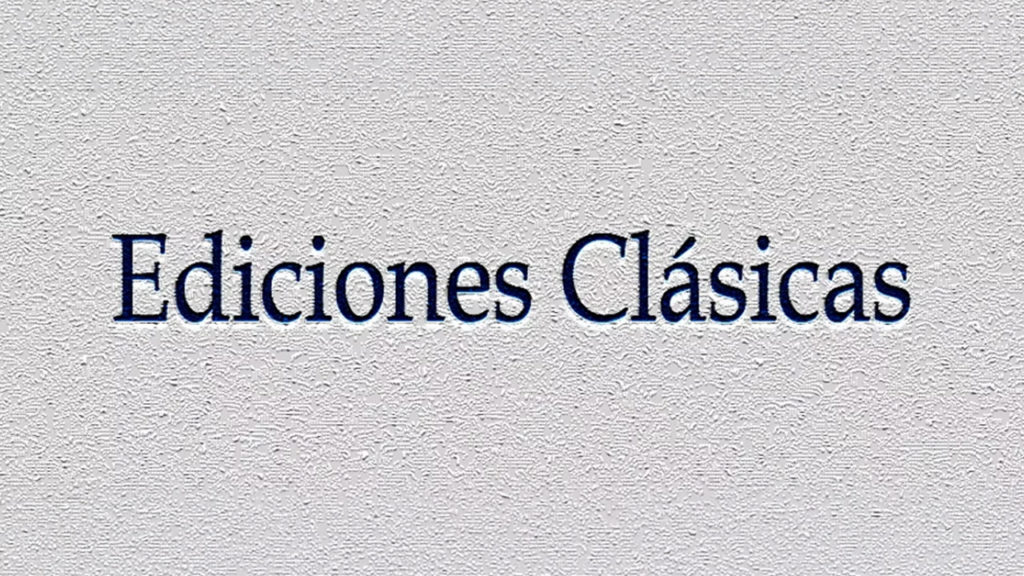 Logo of Ediciones Clásicas displayed in a serif typeface on a light textured background.